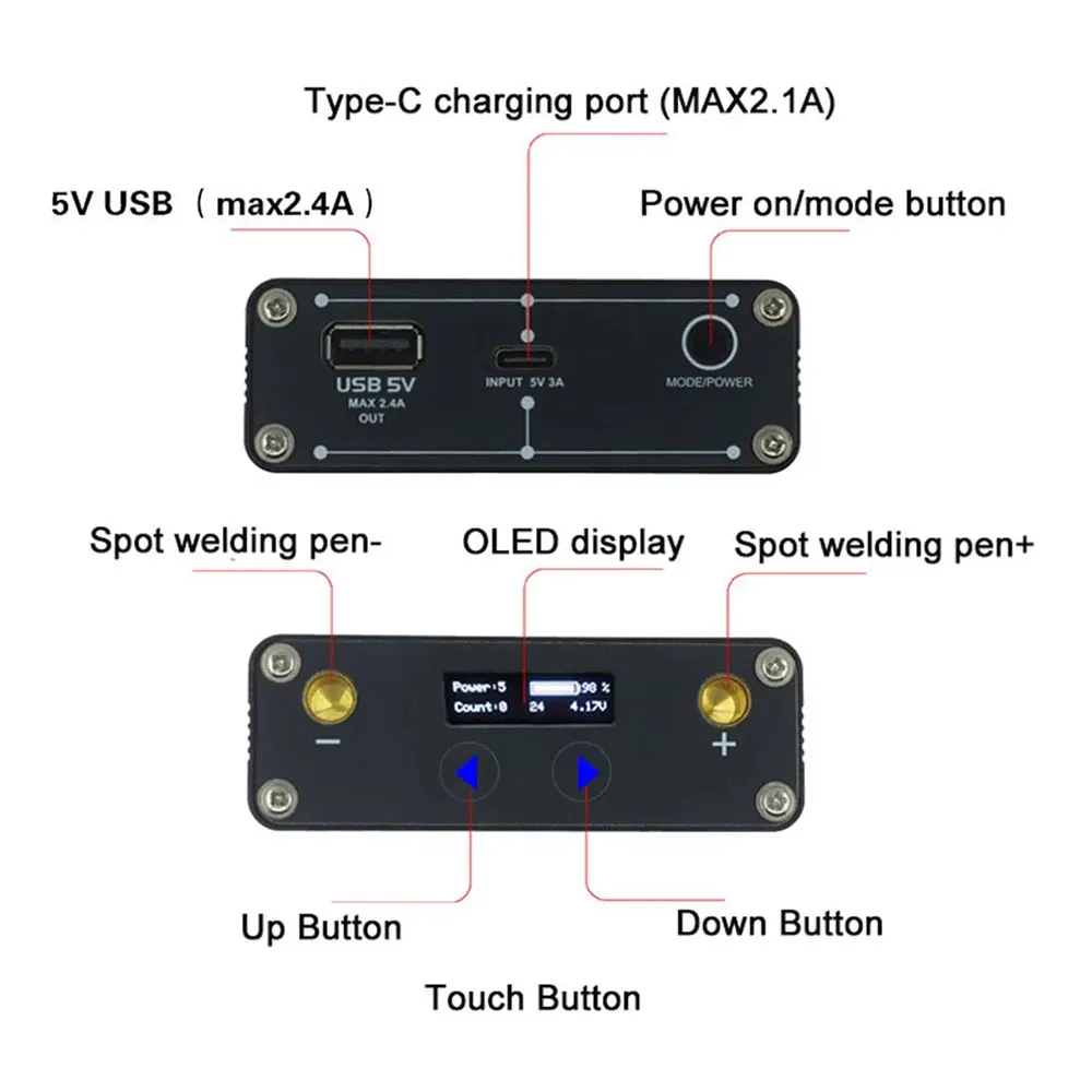 OLED-экран MinderRC DH30 для точечной сварки макс. 0 2 мм 18650 21700 мАч |