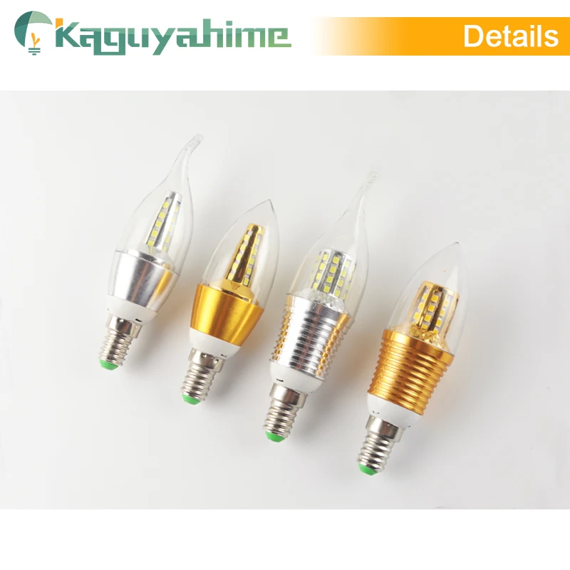 

Kaguyahime E14 Bulb LED Candle Light 9W 12W Golden Aluminum Colorful Bulb AC 220V 240V Lampada Bombillas Lumiere LED Candle Lamp