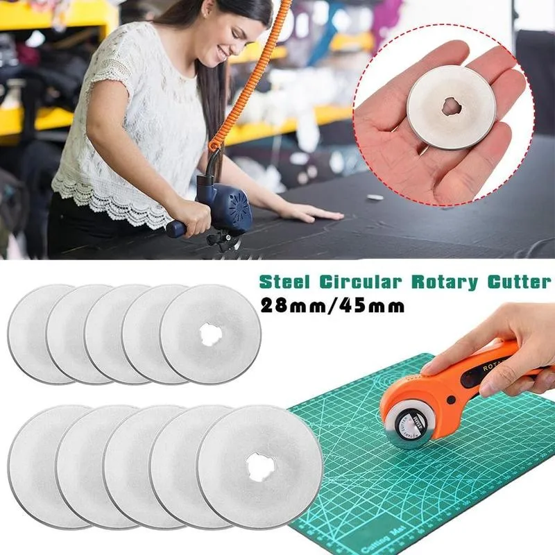 

5pcs 28/45mm Rotary Cutter Refill Blades Silver Steel Leather Fabric Cutting Tool Diy Patchwork Sewing Handle Roller Knife Blade