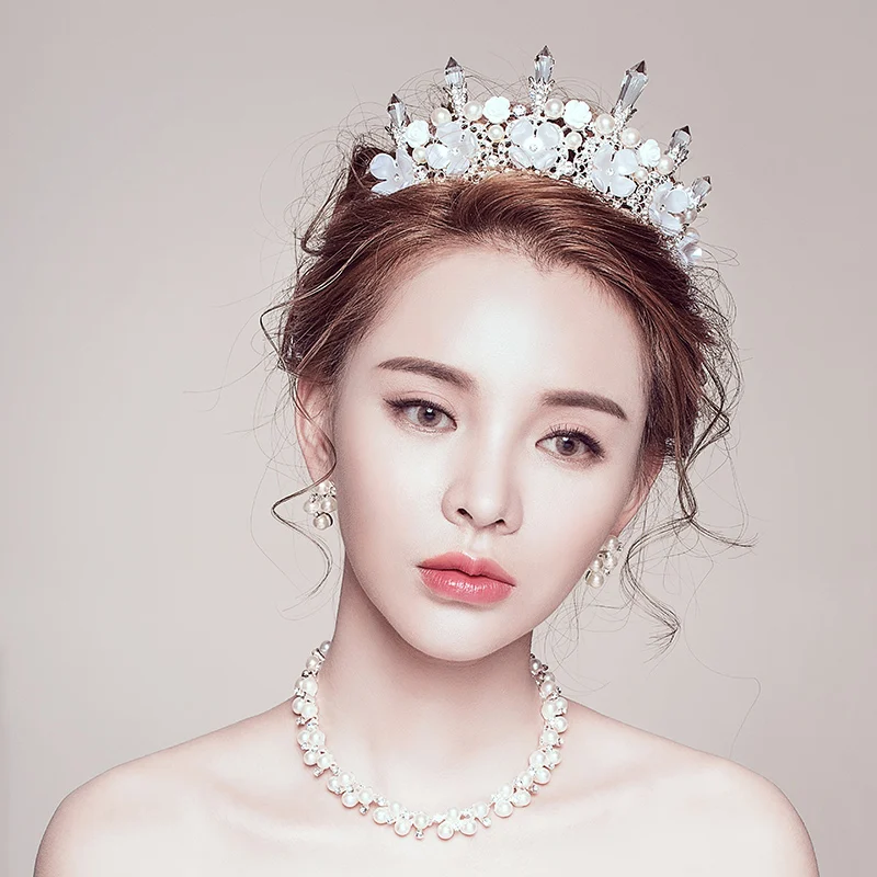 Винтажная тиара со стразами в стиле барокко Свадебные Ювелирные наборы с