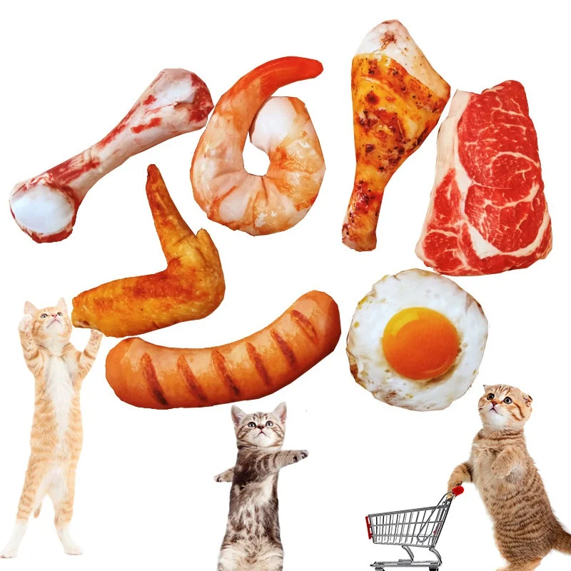 Забавные игрушки для кошек Интерактивная имитация закусок реалистичные в виде