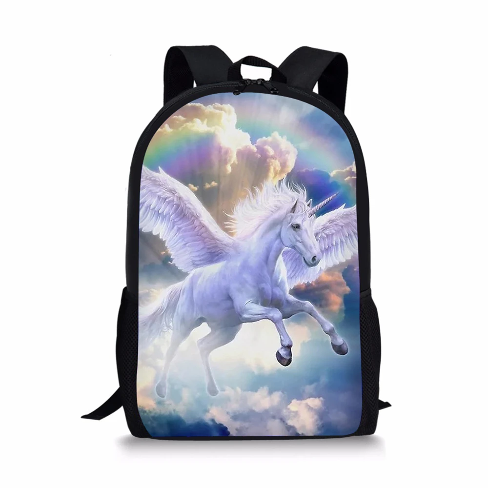 Children's Backpack Fantasy Unicorn Horses Pattern Toddler School Book Bag Cartoon Fashion Women's Travel Backpack