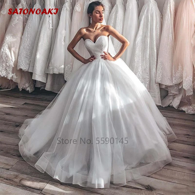 

Sweetheart Beaded Wedding Dress 2020 Ball Gowns Princess Bridal Plus Size Vestido De Novia Online Shop Undefined Robe Mariage