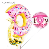 1pcs pink donuts candy ice cream foil balloons chocolate food happy birthday decorations inflatable helium sweet kids toys