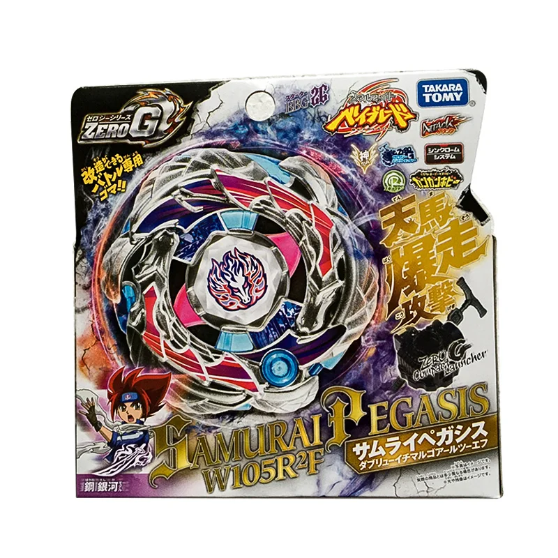 

Takara Tomy Original BBG26 Beyblade Burst турбо-металлический сплав с пусковым устройством для атаки, металлические игрушки Bey balde, Samurai Pegasis W105R2F