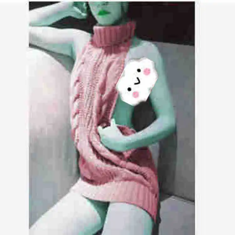 Backless Sexy Sweater Women's Virgin Killer Open Back Ual Sleeveless Lace-up Exposed Shoulder Passion Thin | Женская одежда