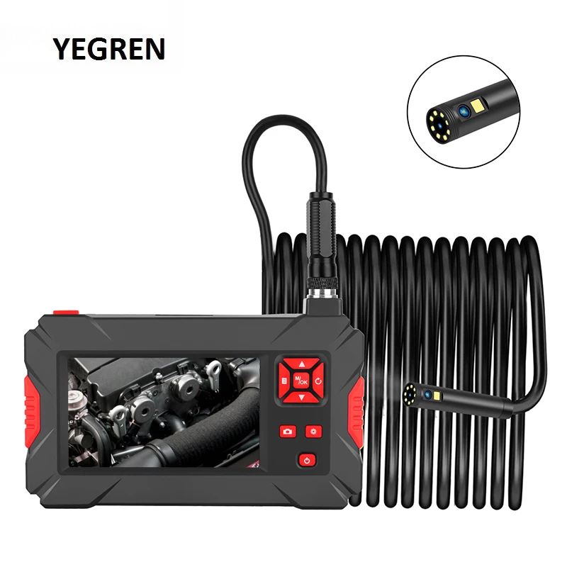 Водонепроницаемая эндоскоп камера 1080P двойная 4 3 &quotэкран промышленная 8