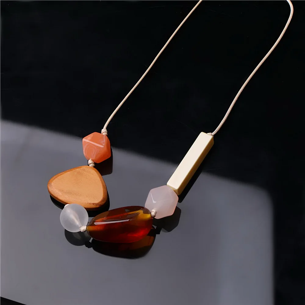 Простые массивные акриловые деревянные бусины из смолы подвески ожерелья для