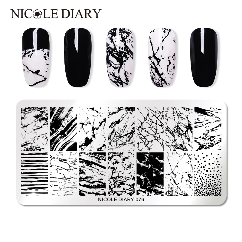 1 шт. прямоугольный шаблон NICOLE DIARY для стемпинга ногтей цветок животное Геометрия