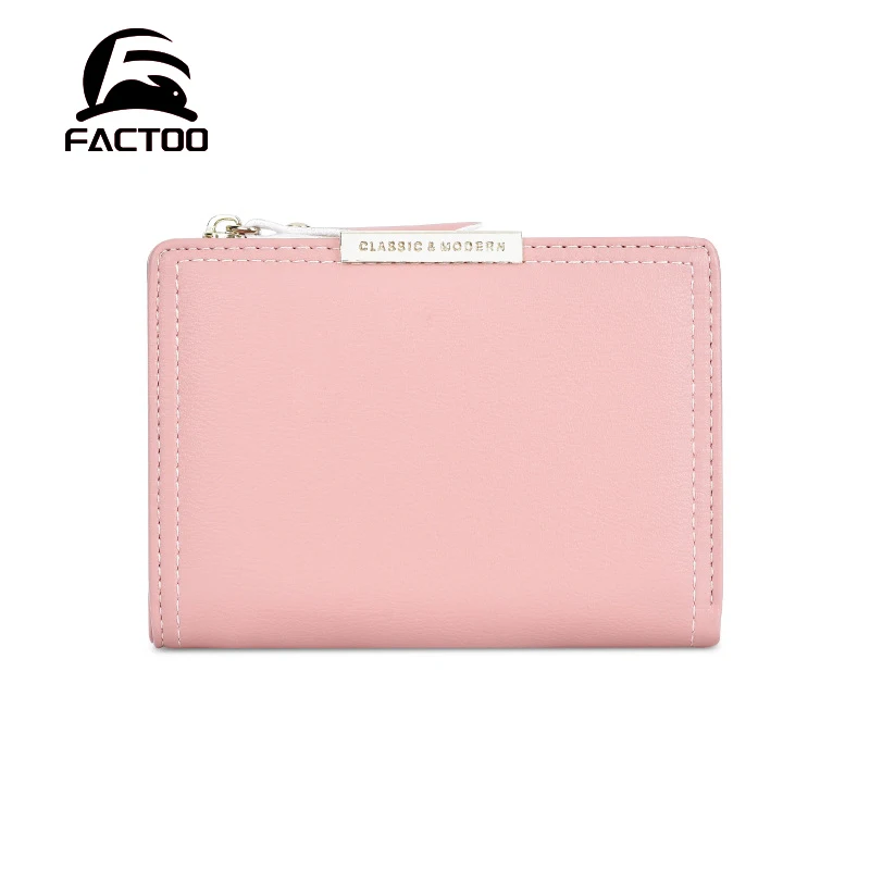 

FACTOO Women Short Wallet Multifunction Lady Card Holder Hasp Zipper PU Leather Female Purses High Quality Fashion small Clutch