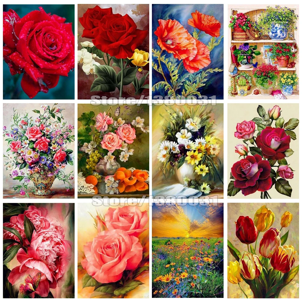 5D полная дрель квадратная Алмазная картина цветок вышивка крестиком наборы