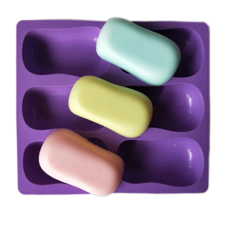 Большая овальная силиконовая форма для мыла 6 полости торта домашнее мыло конфет