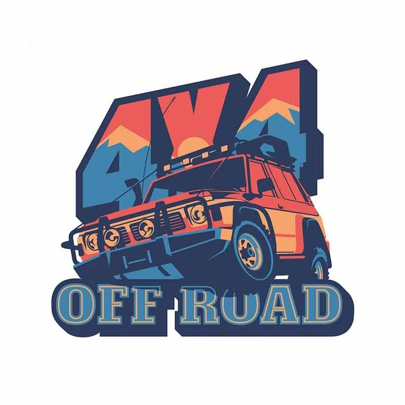 

13X12CM 4x4 OFF ROAD CAR Graffiti Colorful Car Sticker Fashion Decal Occlusion Scratch Waterproof Anime SUV Decor PVC
