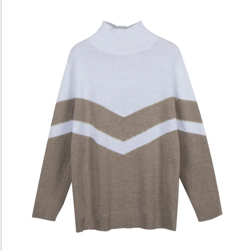 Женский кашемировый свитер теплый вязаный Повседневный джемпер с высоким