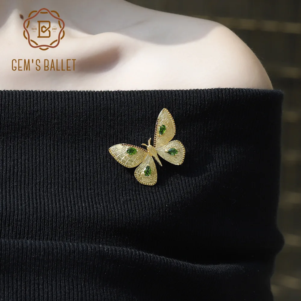 Женская Брошь с драгоценным камнем серебро 925 пробы|Украшения для волос броши и