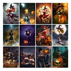 Алмазная вышивка 5D сделай сам, картина из квадратныхкруглых страз, Сексуальная Вышивка крестиком ведьмы на Хэллоуин, портрет, украшение для дома