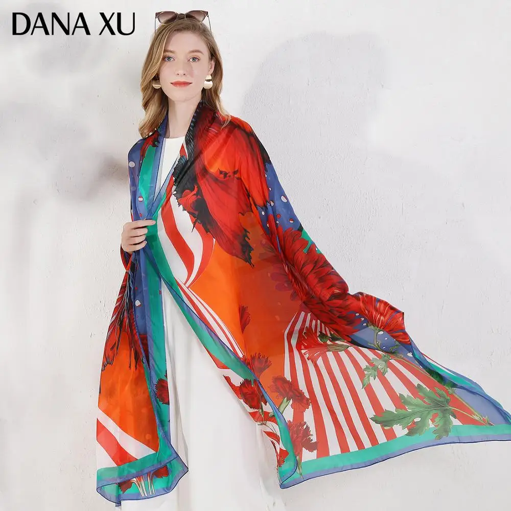 2020 шелковый длинный шарф роскошный бренд новый дизайн женское пляжное одеяло