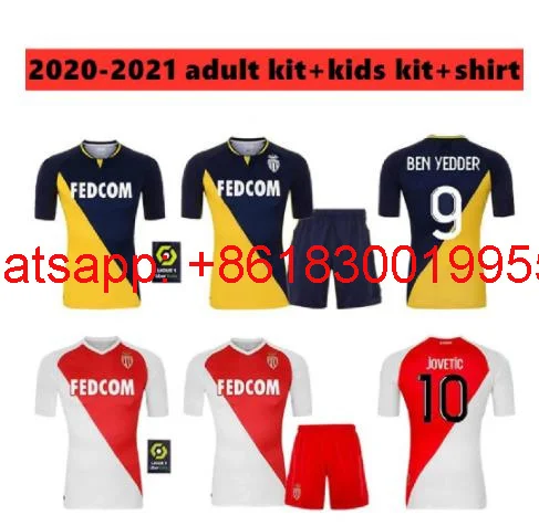 

2021 2022 AS Monaco BEN YEDDER shirt JOVETIC GOLOVIN 21 22 maillot de foot Flocage JORGE Football Shirt men+kids kit