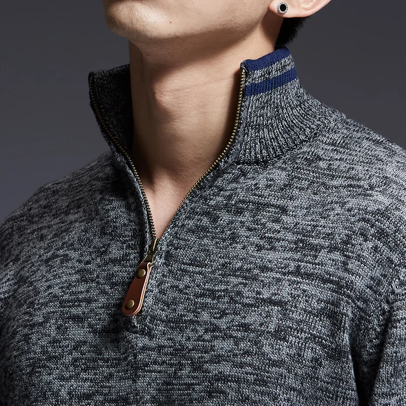 Warm New Slim Fashion Brand Pullovers Sweater 2021 Fit Men Jumpers Knitwear Turtleneck Autumn Korean Style Casual Mens Clothes