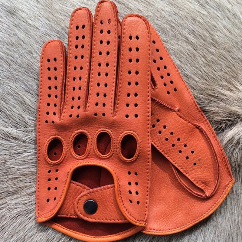 New Arrival Luxury High Quality Men Genuine Leather Gloves Lambskin Fashion Male Breathable Driving For Mittens | Аксессуары для