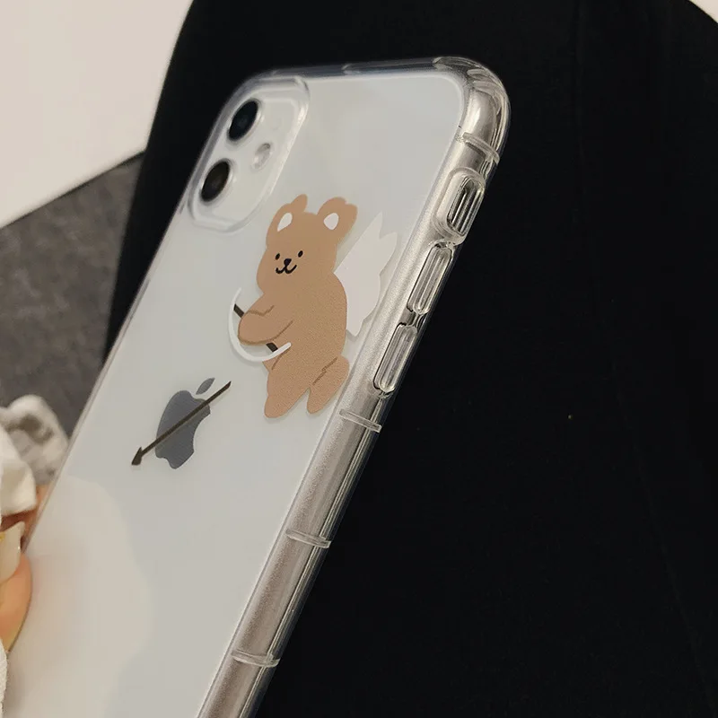 

Fun Kubi Bear mobile phone case is suitable for iPhone11 12Pro Max mini X XR XS XSMax 8 7 6PluS anti-fall protective back cover