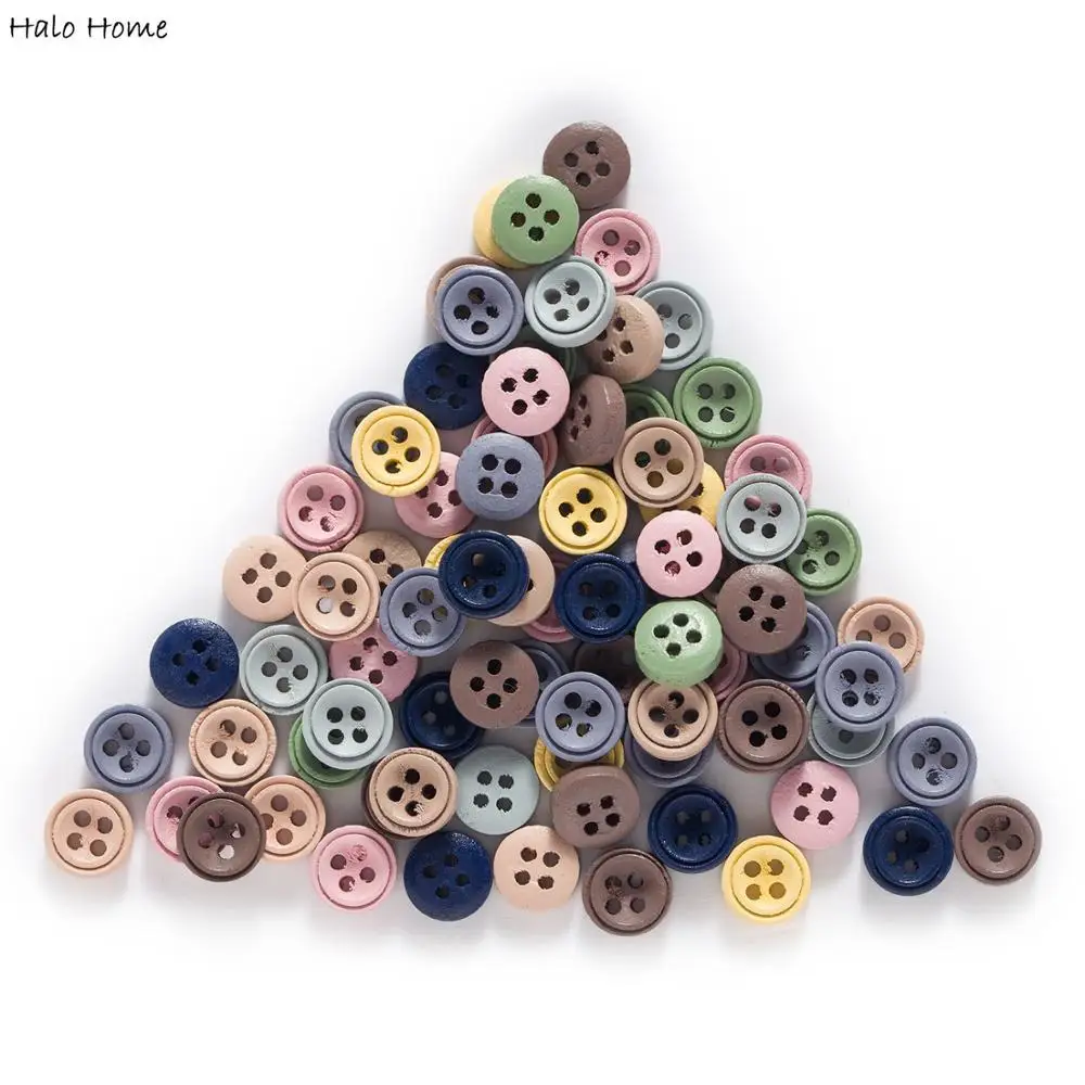 100 шт. круглые деревянные кнопки для ручная работа шитье/одежда ремесла домашнего