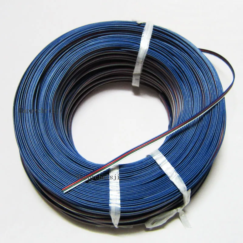 

50m/lot for RGB 3528 5050 led strip lighting accessories flat wire cord 4 pin connector 4 wire rgb electric cable extension cord