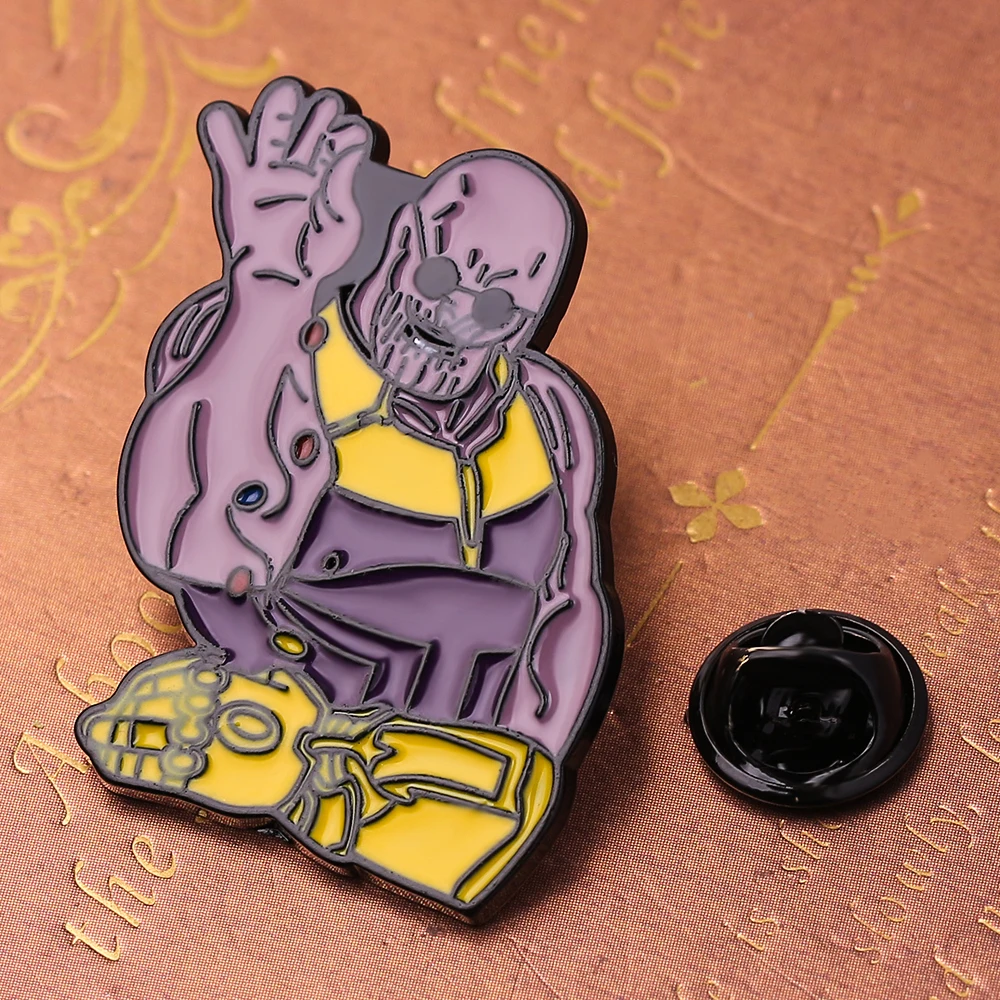 Мстители танос металлические броши и булавки эмаль булавка для рюкзака/одежды