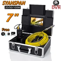 DVR Recording Function 7" Monitor 20/50/100M SYANSPAN Pipe Inspection Camera IP68 Drain Sewer Pipeline Industrial Endoscope