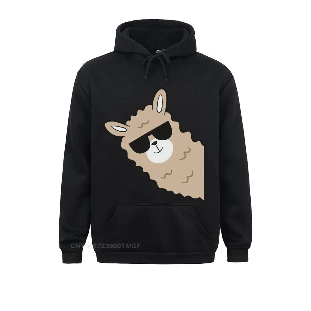 Hoodies Alpaca Lover Llama With Sunglasses Cute Llama Alpaca Pullover Hoodie Men Sweatshirts Casual Sportswears High Quality