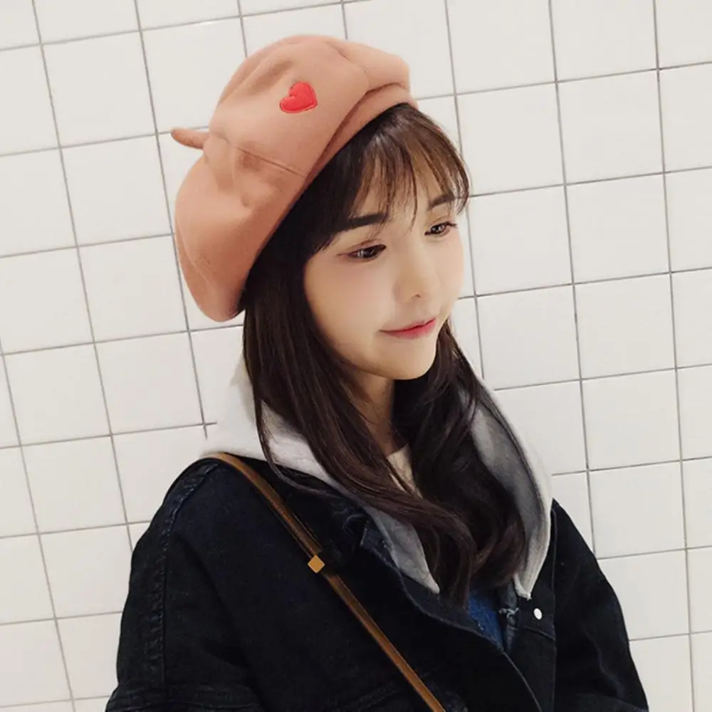 Шерстяной берет шапки женская зимняя французская шапка для девушек цветной