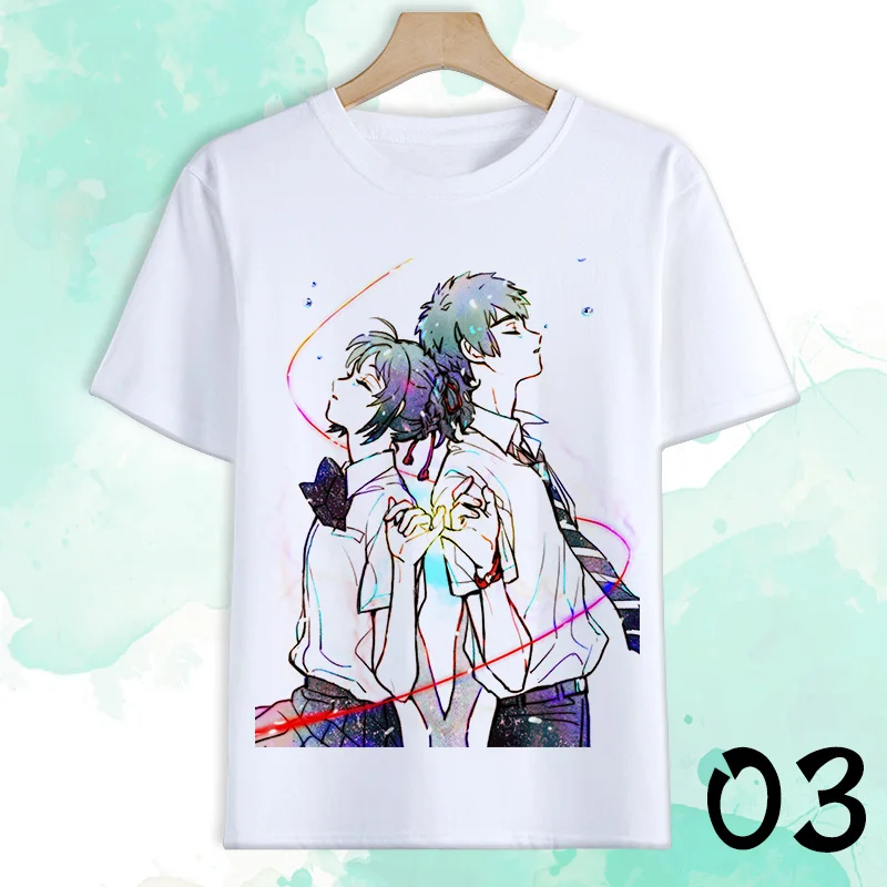 Japanese Anime Your Name Cosplay T Shirt Cartoon Tachibana Taki Miyamizu Mitsuha Print Summer T-Shirt Casual Top Tee Costume |