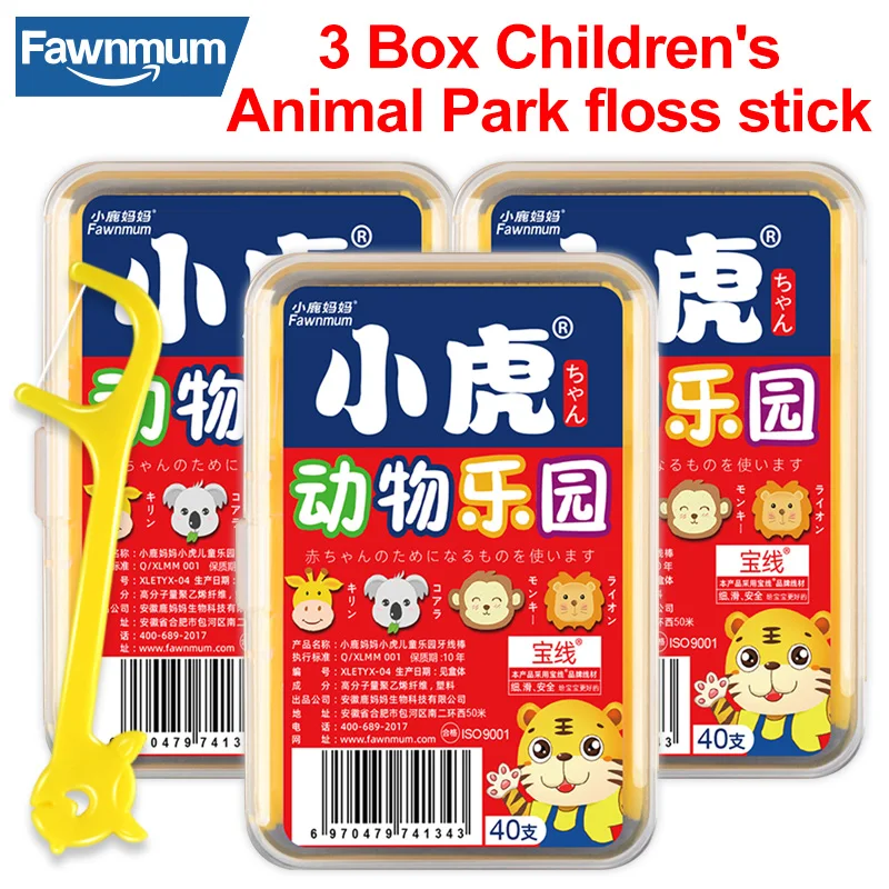 Fawnmum Children Dental Floss120 Pcs Children Dental Floss Picks Dental Thread Toothpick With Thread Toothpicks Cleaning Plastic