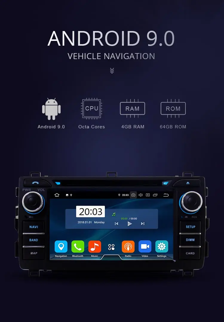 JDASTON 2 DIN Android 9,0 автомобильный dvd-плеер для Toyota Auris 2013 Восьмиядерный 4G+ 64G Автомобильный Радио Мультимедиа gps стерео аудио