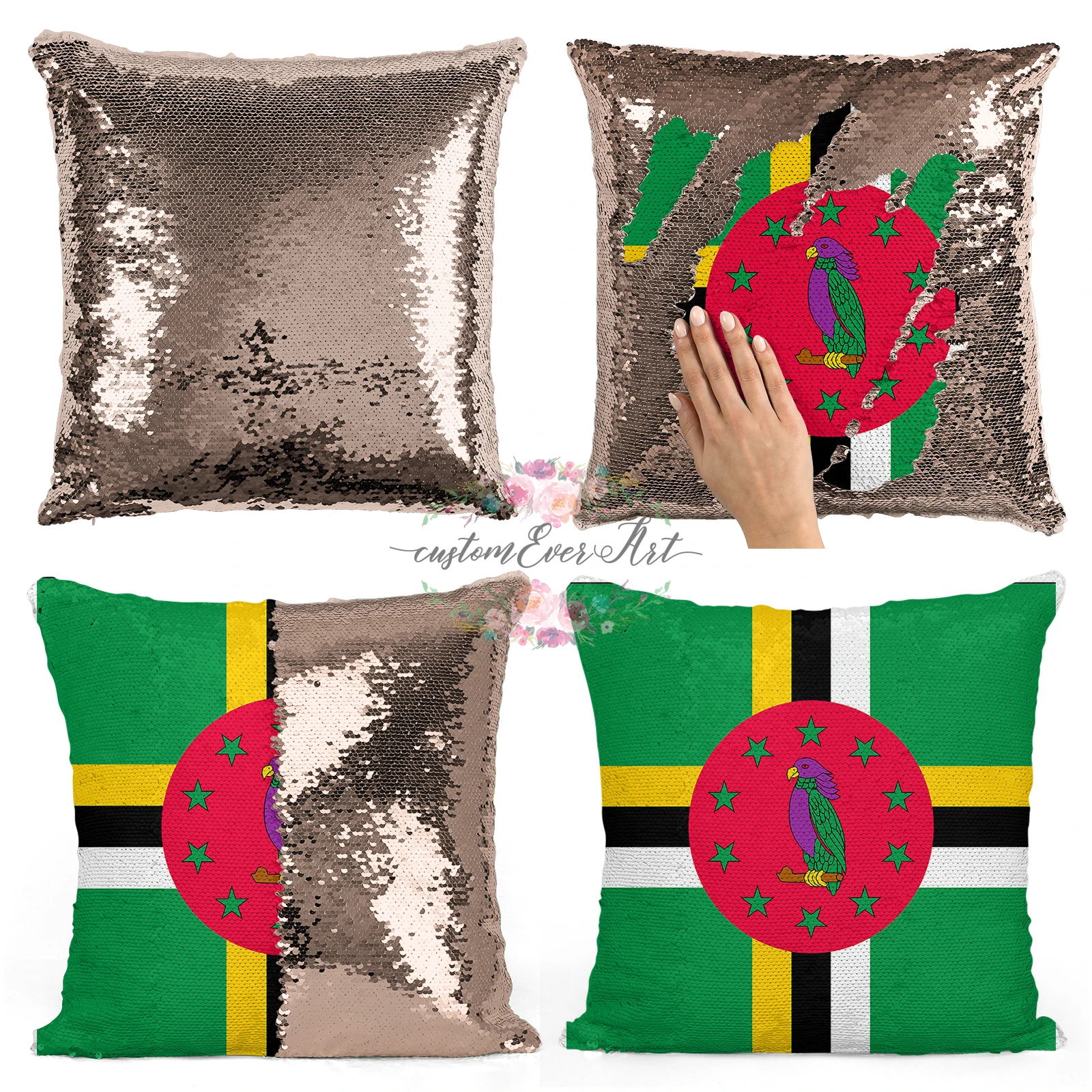 

Dominica decorative throw pillows reversible mermaid sequin pillow case cover dropshipping