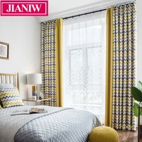 JIANIW Geometric Pattern Stitching Curtain Room Darkening Curtains Blinds Panel for Bedroom Living Room Drapes Custom Made