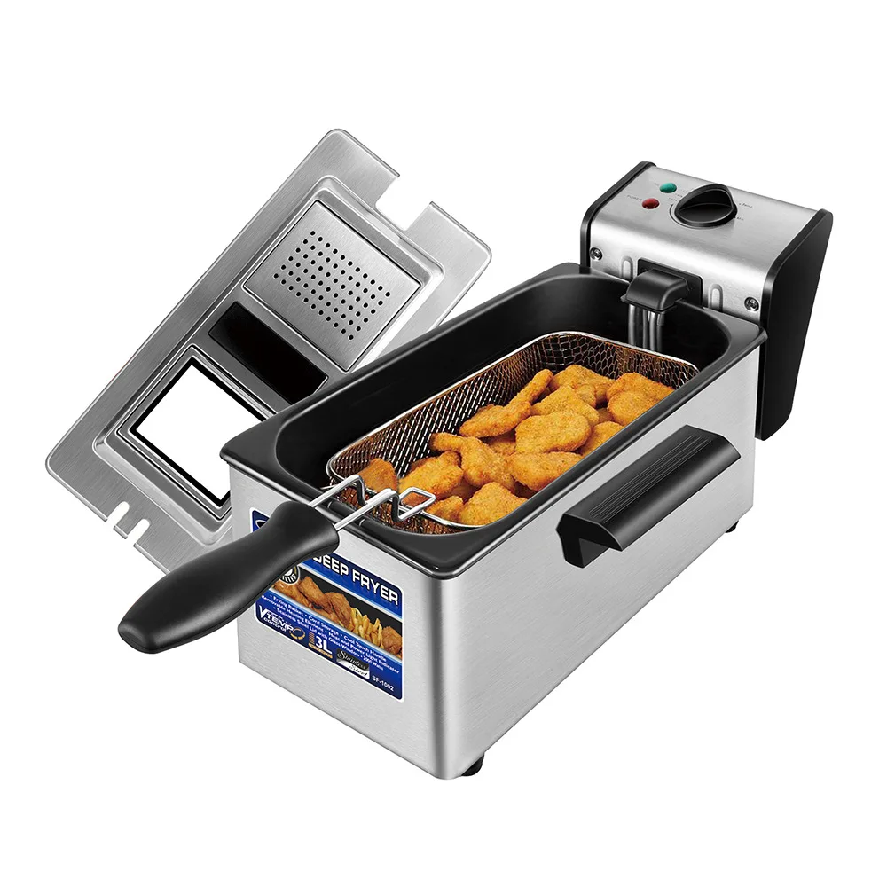 

Electric Deep Fryer 3L French Frie Frying Machine Oven Hot Pot Fried Chicken Grill Adjustable Thermostat Kitchen Cooking