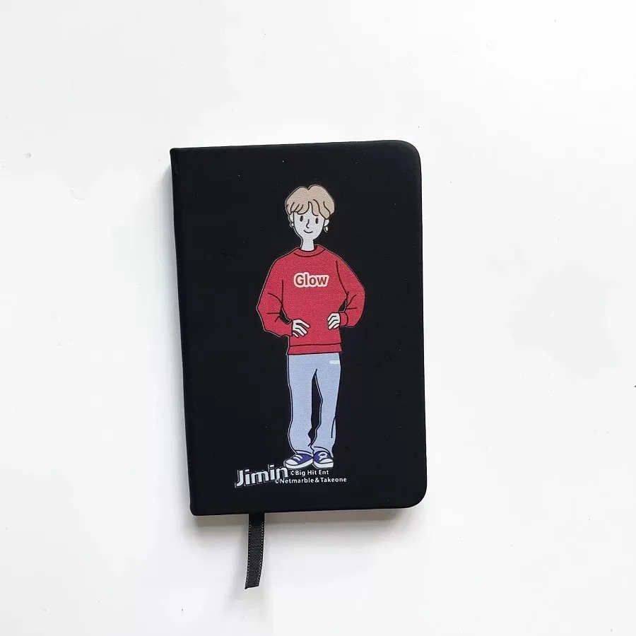 

HQBTS bulletproof youth New cartoon style notebook PU strap notepad with the same peripheral