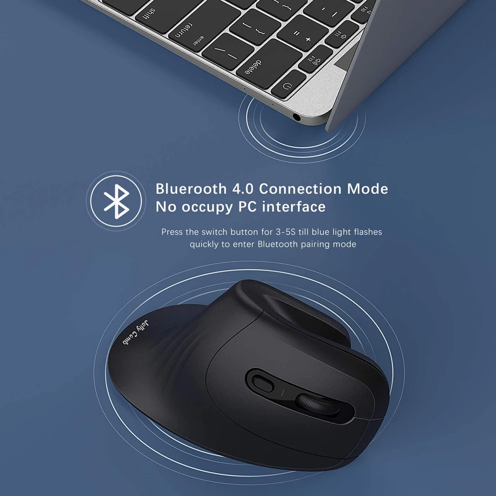 seenda vertical wireless mouse bluetooth usb dual mode mouse ergonomic slient design gaming mice 2400dpi adjustable for laptop free global shipping