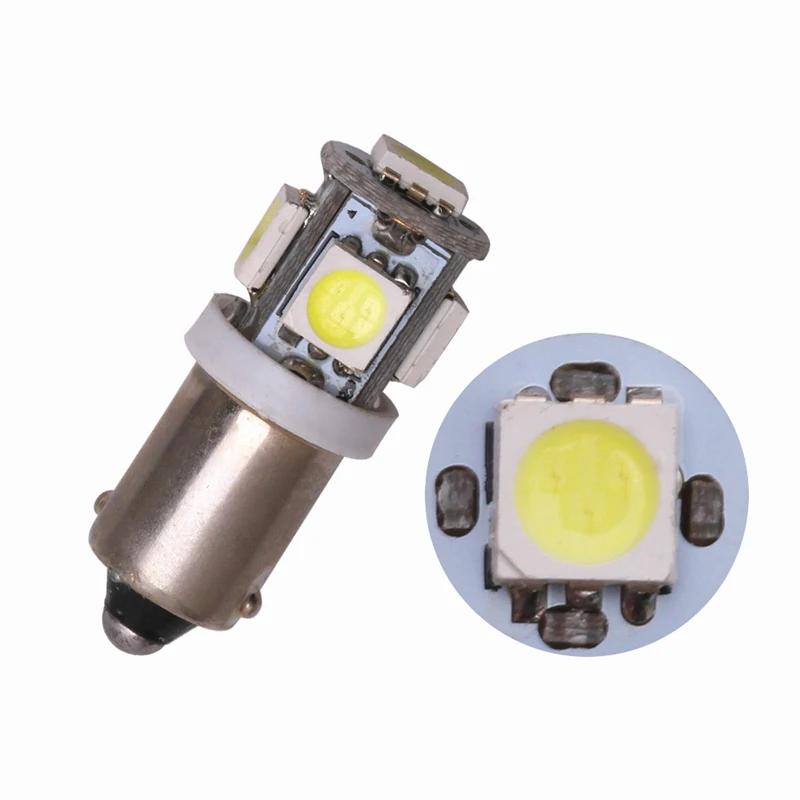 100 шт. BA9S T11 5050 5 SMD светодиодный белый свет лампы для чтения автомобиля ширина света автомобиля 12 В лампа T4W H6W Высококачественная интерьерная лампа