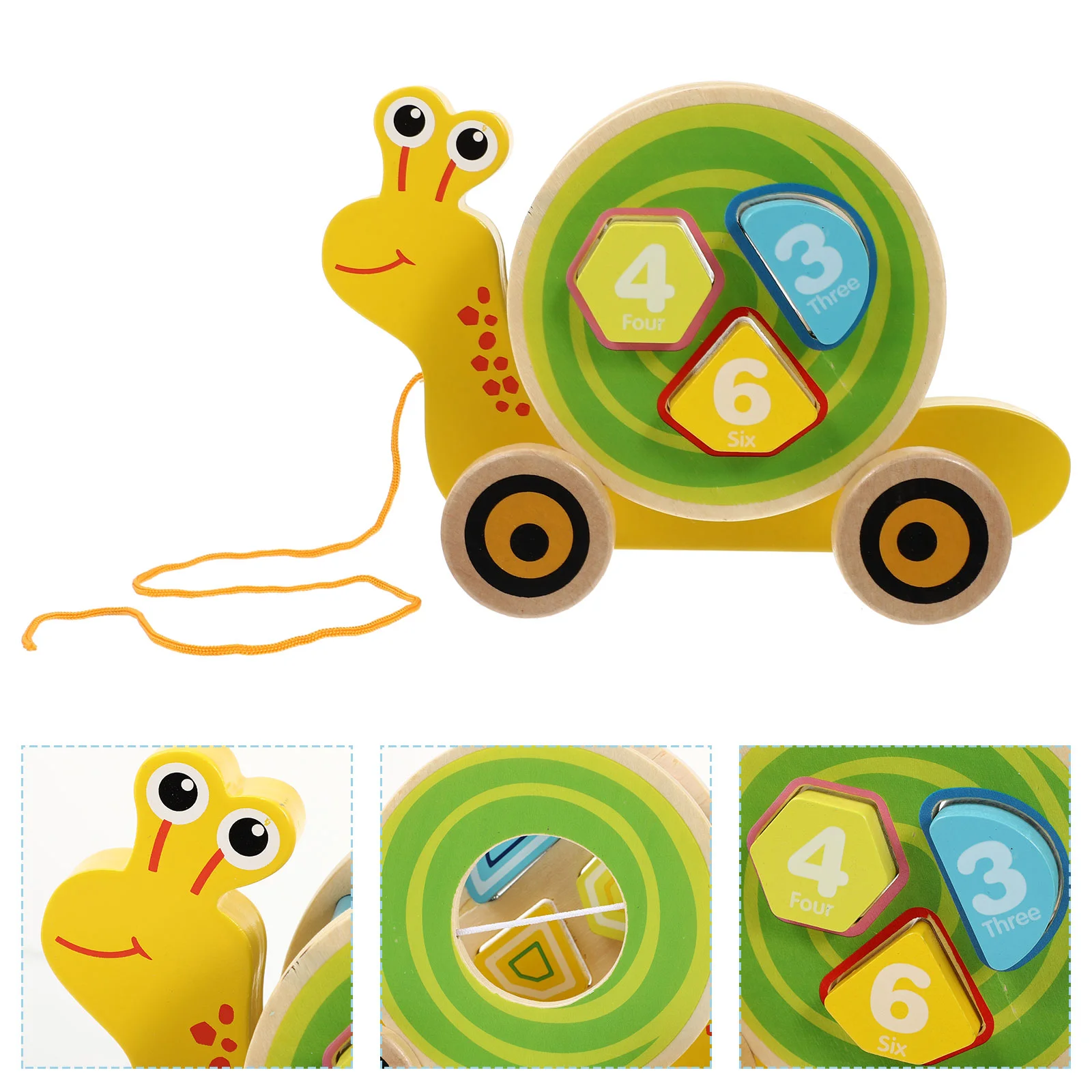 

1 шт. деревянная прогулочная обучающая забавная тянущаяся детская развивающая игрушка