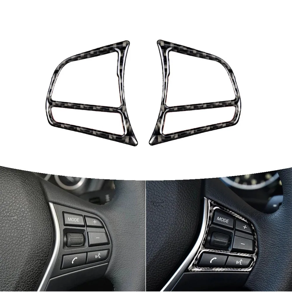 

10Pairs True Carbon Fiber Steering Wheel Button Sticker For BMW 1/2/3/4 Series 3GT F20 F21 F30 F32 F34 Auto Accessories