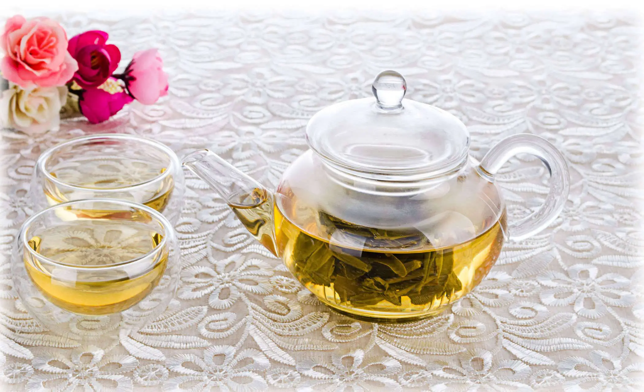 1 чайный мини сервиз Кунг фу 3 в термостойкий стеклянный чайник с инфузером + 2*30 мл