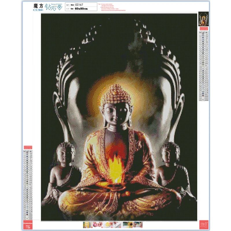 

Full 5D Diy Daimond Painting Religious Icon 3D Diamond Painting Round Rhinestones of Diamant Painting Embroidery "Buddha statue"