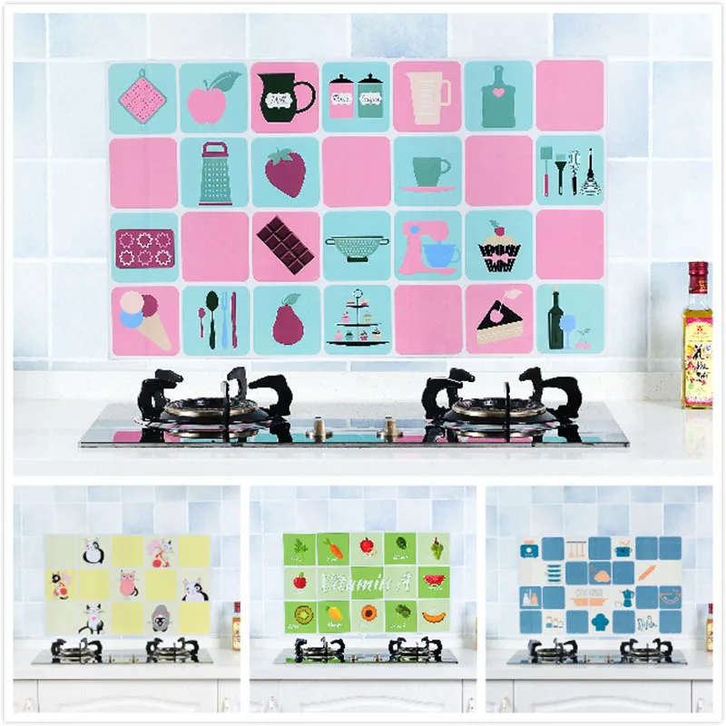 

Oil-Proof Wall Stickers Kitchen Supplies Self Adhesive Stove Anti-fouling High-Temperature Home Decor Aluminum Foil Wallpaper