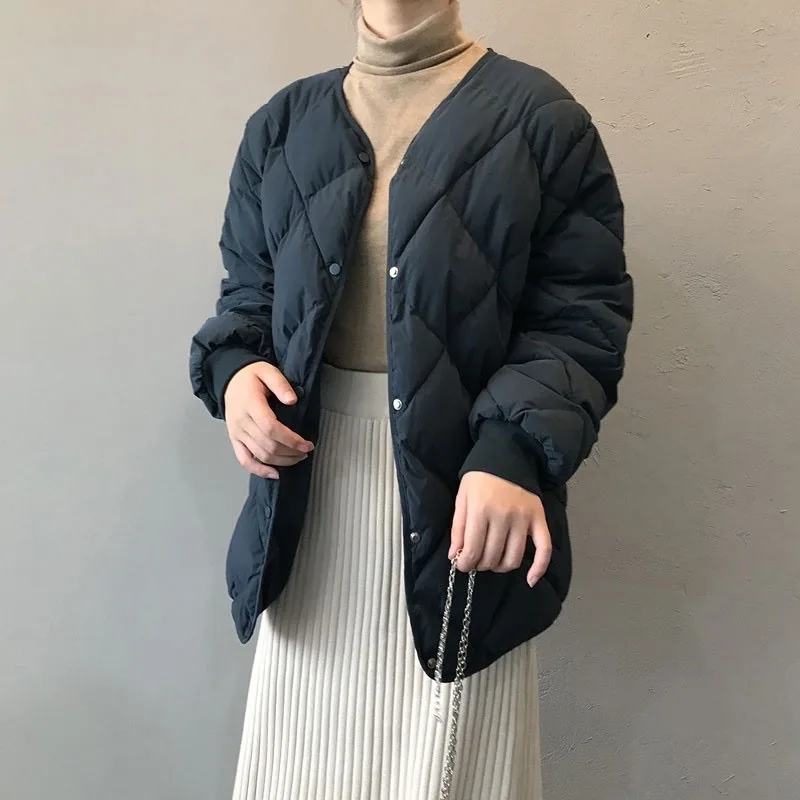 Small Cotton-padded Clothes Women's Light Thin Short 2021 Winter Outer Garment New Loose Versatile Ling Lattice Jacke