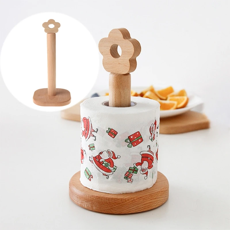 

Wooden Kitchen Roll Holder roll Stand Wood Kitchen Paper Towel Roll Holder