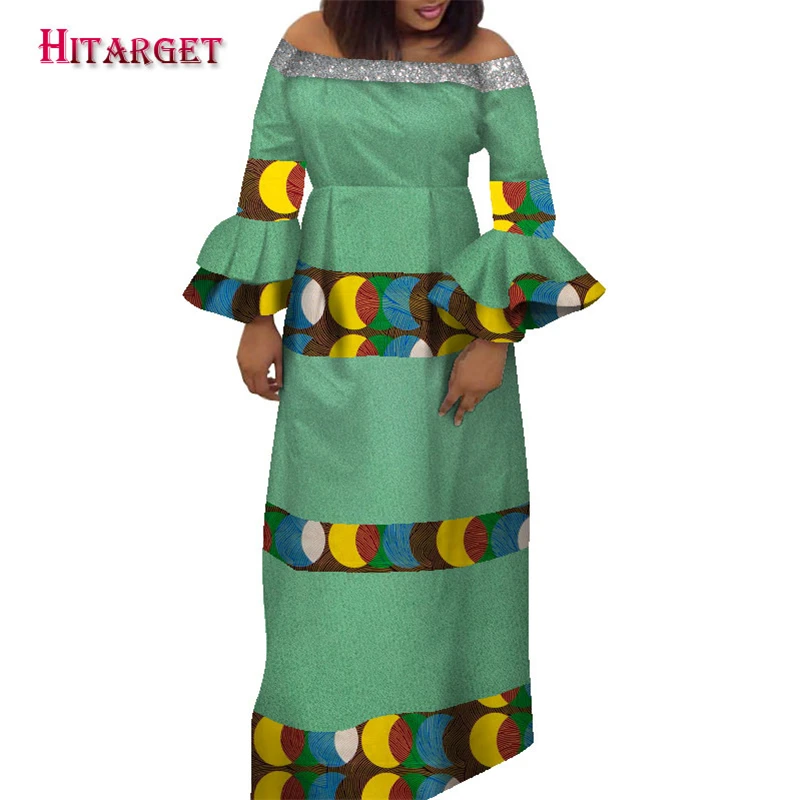 

2020 African dress Party dress Multicolor floral print dress Traditional African clothing Loose skirts for women wy8201