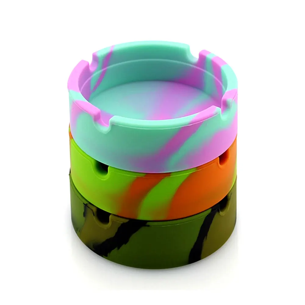 1 шт. светящаяся силиконовая пепельница резина термостойкая круглая