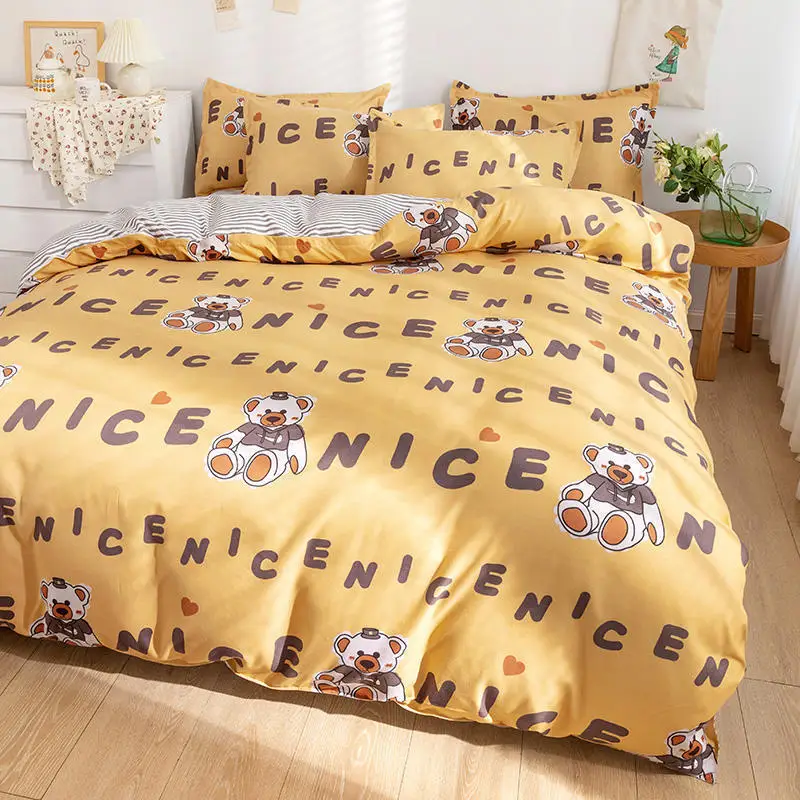 Комплект из четырех предметов постельное белье 100% хлопка толстое длинное степле